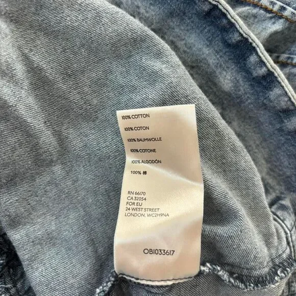 free people blue denim mini dress sweet surrender size large - Picture 5 of 6